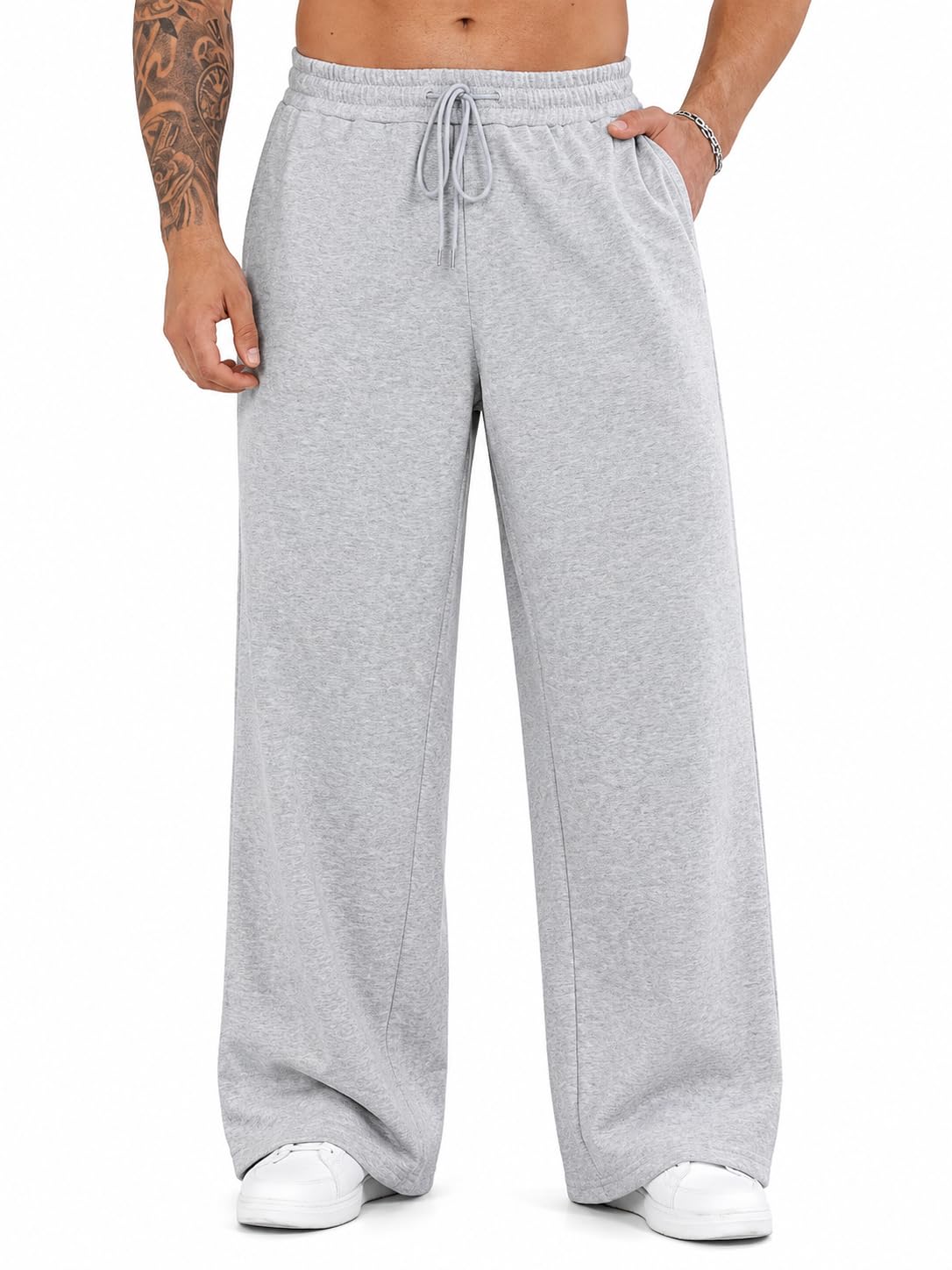 cabrrr Men's Loose Fit Track Pants, 100% Pure Cotton, Breathable, Drawstring Waist-picture-22