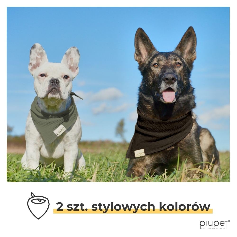 PiuPet® Bandany dla psów (S) - Fioletowy/różowy - Zestaw 2 bandan dla psów - Stylowe bandany dla dużych i małych psów - Ubranka i akcesoria dla psów