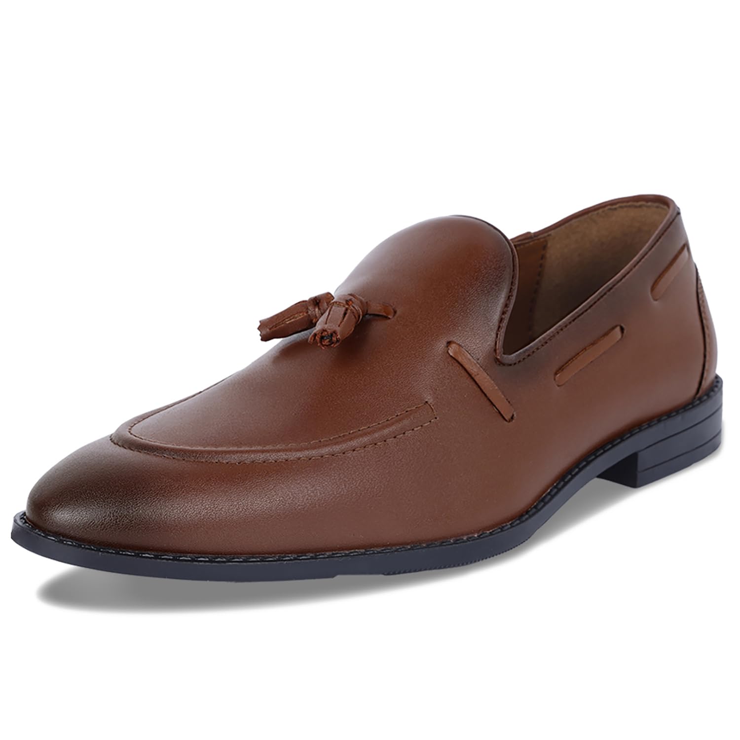 LOUIS STITCH Loafers Formal Shoes for Men | Leatherette Shoes Men Slip-On Moccasins with Tassel | Ideal for Business, Casual, Parties | Solid Russet Tan | UK Size 7 (LSRGMCTA) (B0CPVL9C9M) Amazon Price History, Amazon Price Tracker