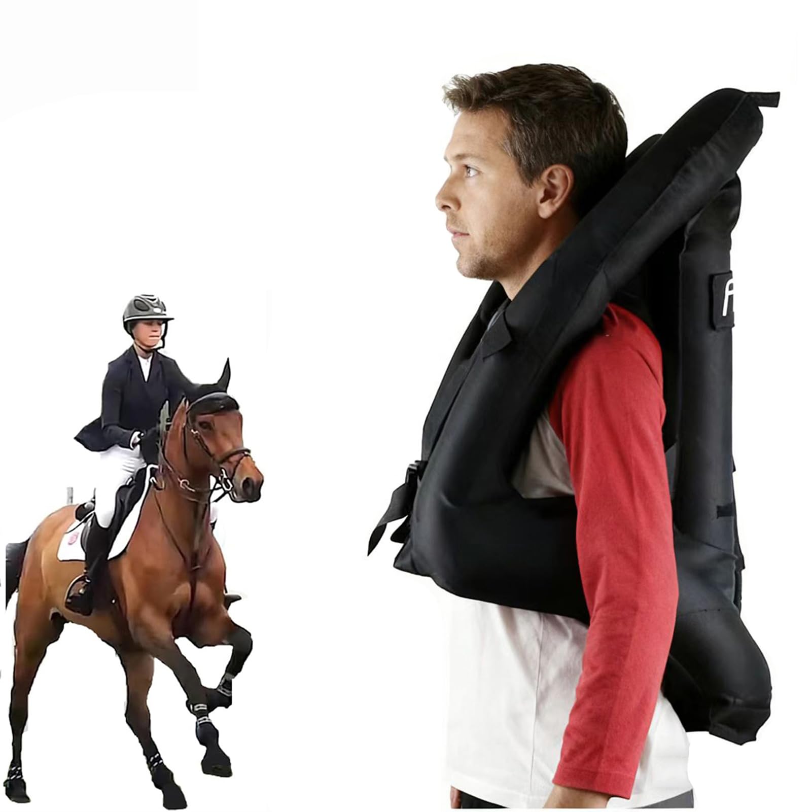Eevan Equestrian Airbag Vest for Adults, Reusable Horse Riding Professional Shock Absorption Protective Vest