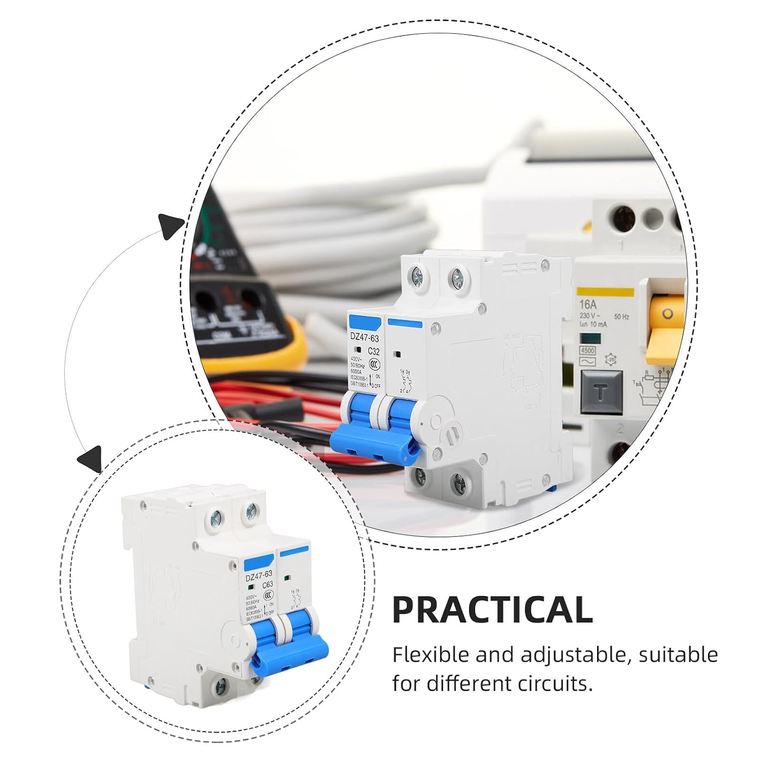 DOITOOL Miniature Protective Circuit Breaker Electric Leakage Safety Switch for Residential Electrical Systems Compact Easy DIY Installation Versatile Use in Household Wiring