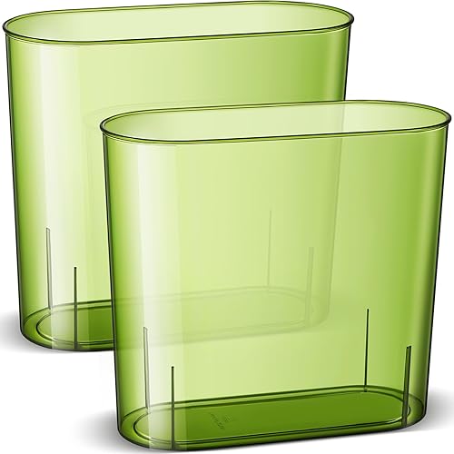 Hushee 2 cubos de basura verdes de 3 galones delgados para baño, cesta de basura rectangular para baño, contenedor de basura para dormitorio, sala