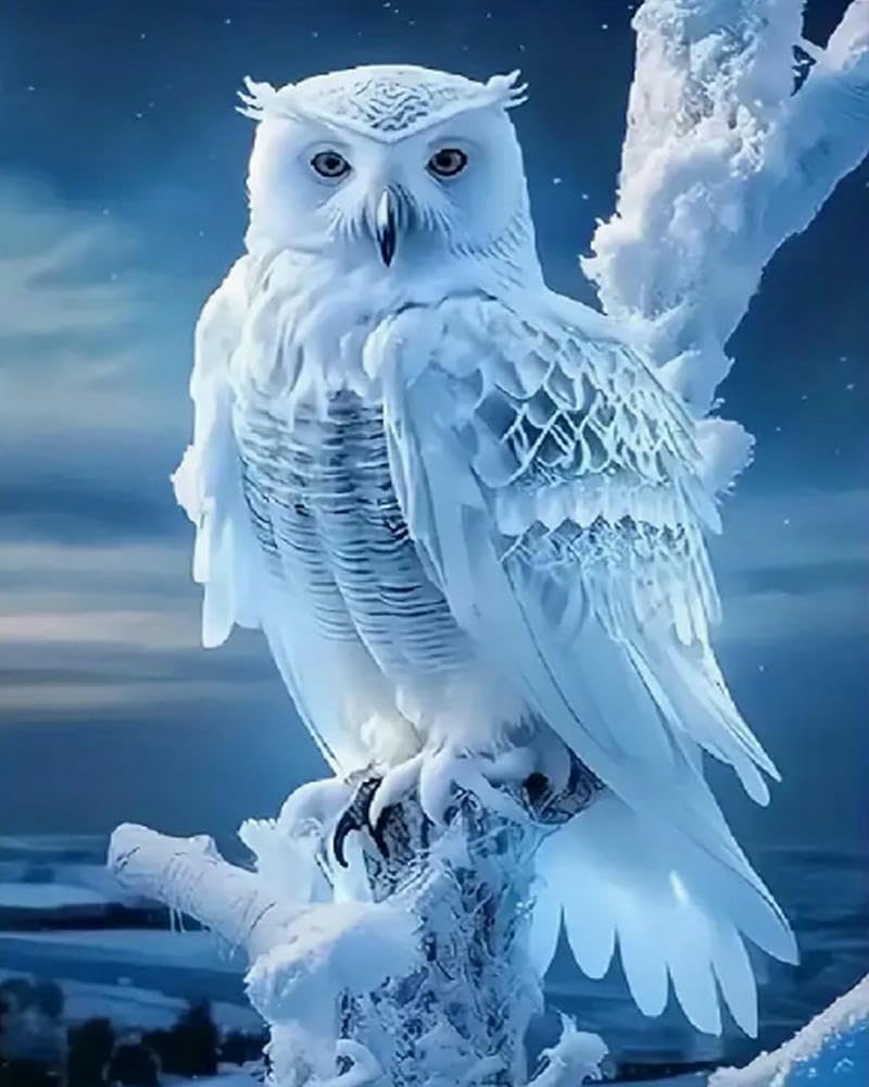 Chaozhirui Owl Embroidery Cross Stitch Kit - 40x50cm (11CT) Popular Printed Cross Stitch Kit, Easy DIY Craft Kit