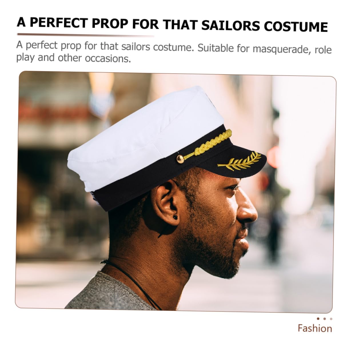 VALICLUD 20 Pezzi Cappello da Capitano in Cotone e Plastico, Bianco, Ricamato per Festa e Cosplay, Comodo e Facile da Abbinare