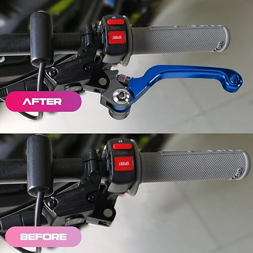 Miniatura 4 de 2 palancas de embrague azul, para moto de cross eléctrica de aluminio izquierda y derecha, ajustable, plegable, freno de mano, repuesto para Sur Ron