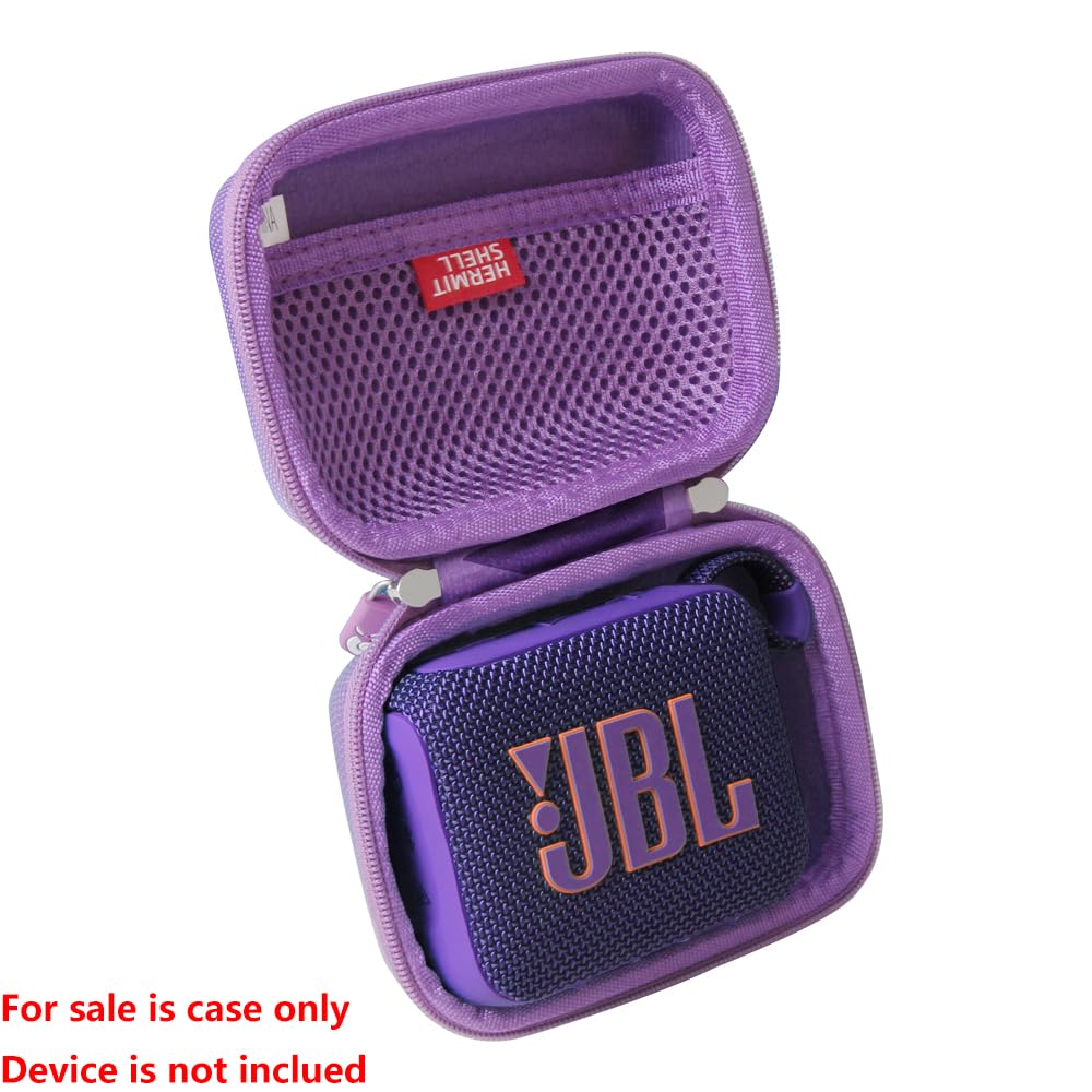 Hermitshell Hard Travel Case for JBL Go 4 - Ultra-Portable Bluetooth Speaker (Purple, Case for JBL GO 4)