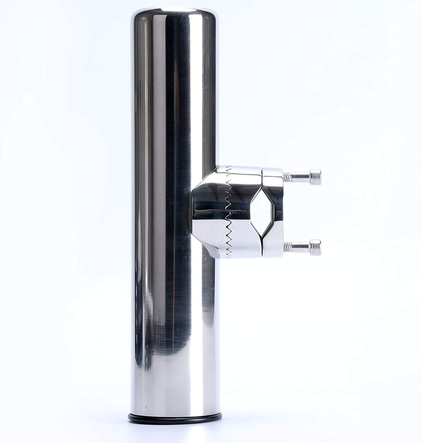 PIMAR Portacanne con Morsetto in Acciaio Inox Diametro 20 25 mm Supporto per Canna da Pesca Regolabile Montaggio su Rotaie per Barche e Yacht Supporto per Binari