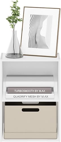 Miniatura 6 de Furinno Luder - Estantería para libros, 2 niveles, color blanco