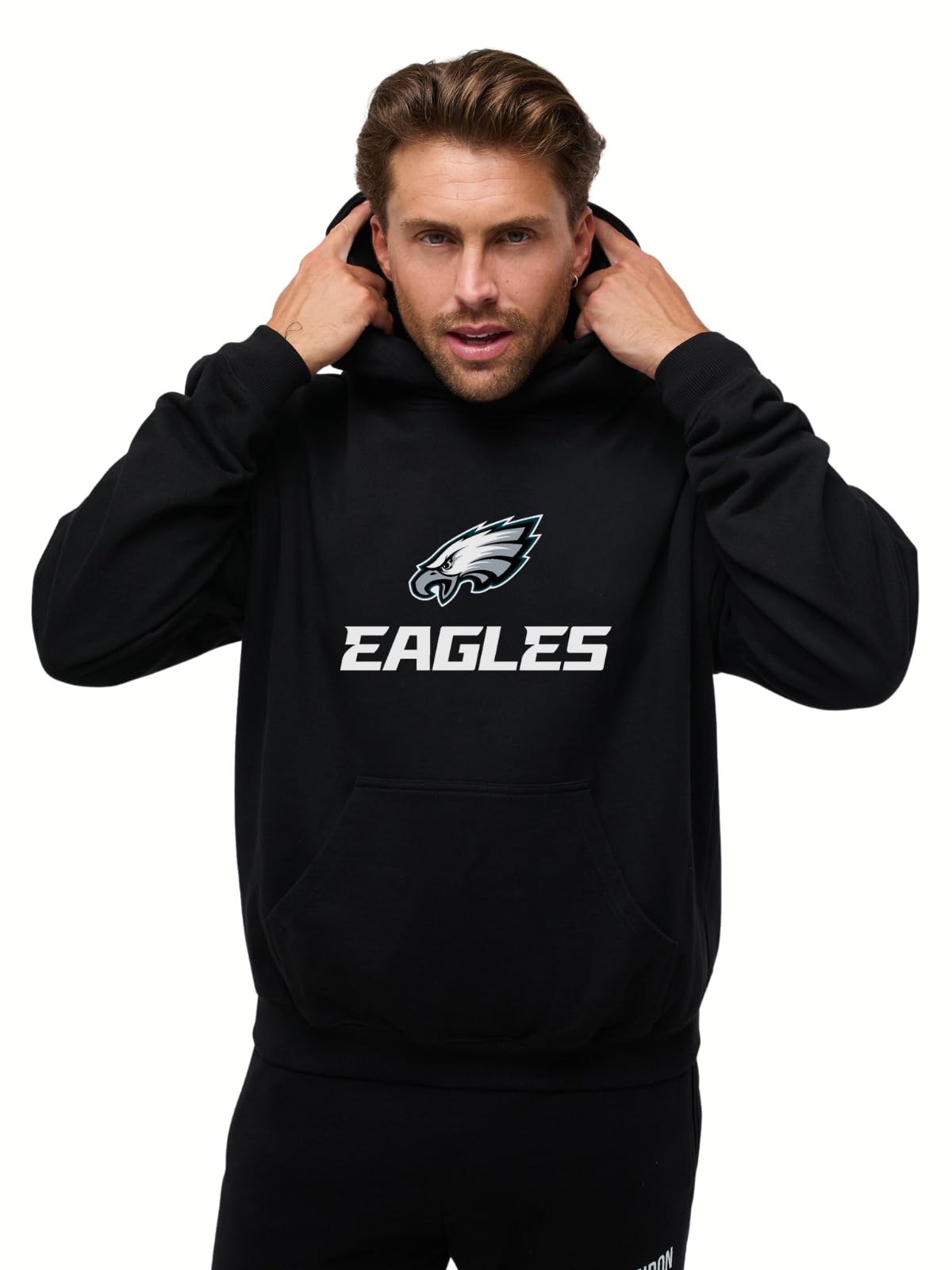 OOSC Mens Philadelphia Eagles Hoodie Sweatshirt, Black, M EU