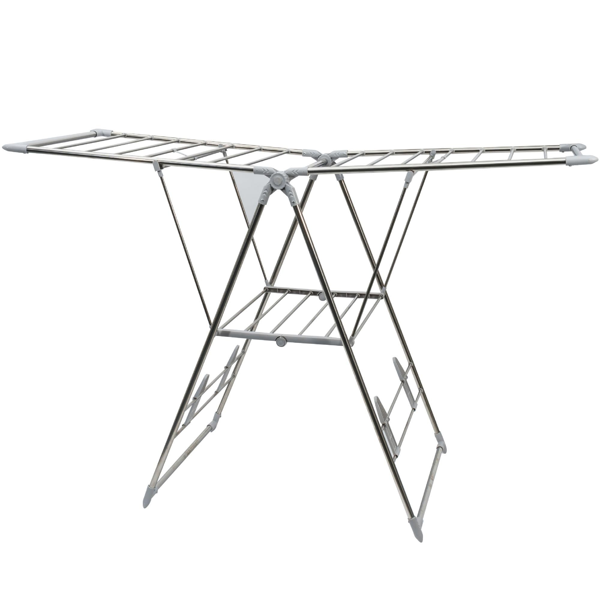 WERKA PRO Séchoir à Linge Inox 18 Mètres - Pliable - Structure Acier Inoxydable Ø 18 mm - Usage Intérieur et Extérieur - Tubes Ø 9 mm - Réf. 8304 - Poids 2,​48 kg