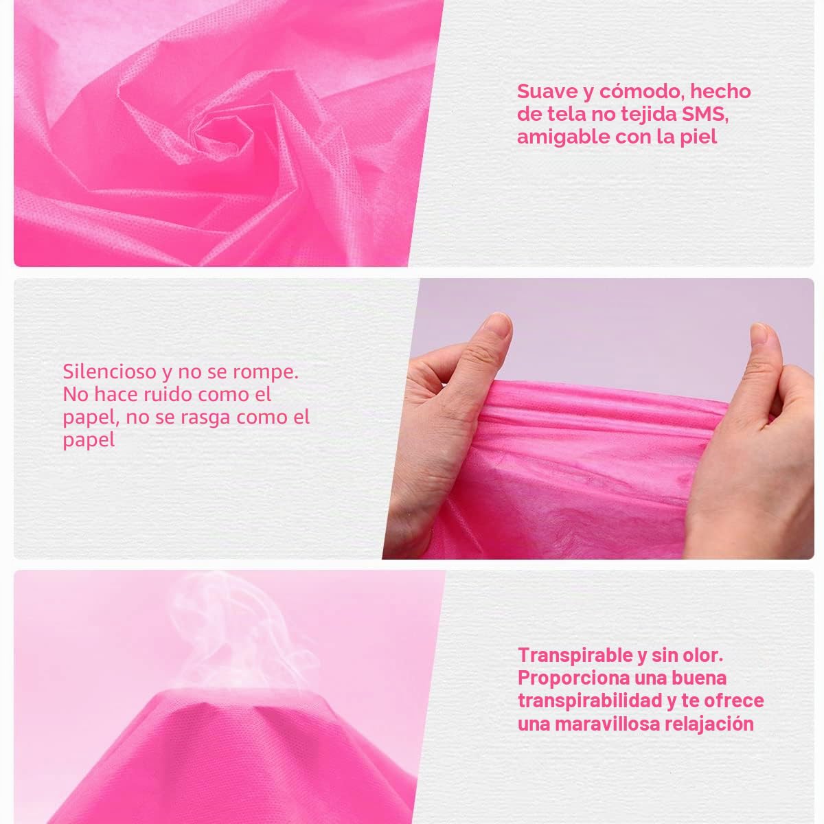 100 PCS Sábanas Desechable, Tvvcalk Sabanas Masaje Desechables Para Camilla de Masaje, Belleza, Tatuaje, SPA, 80 * 180cm