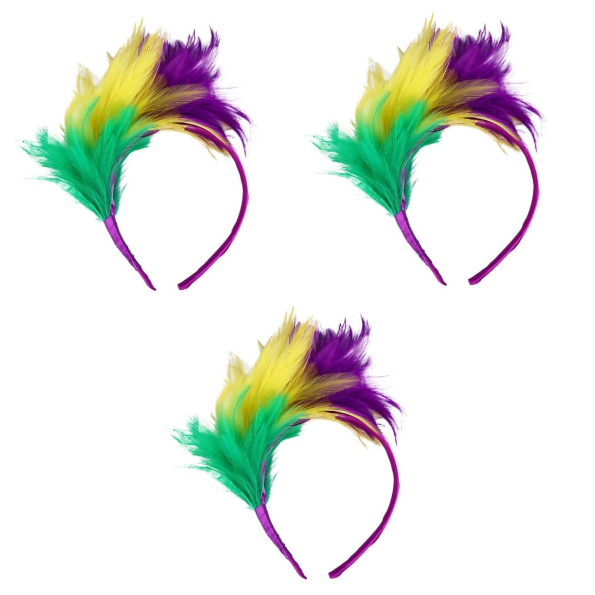 GALPADA 3pezzi Fascinator Cerchietto Piume Colorate Per Cerimonie e Halloween Accessorio Elegante Per Costume e Festa Di Carnevale