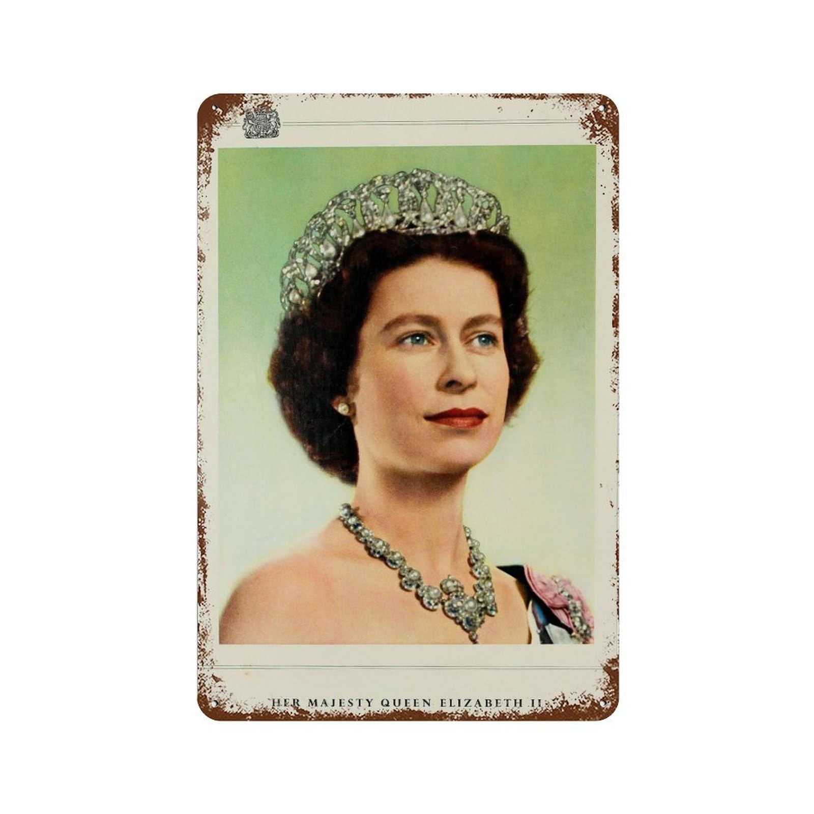 xiaoxiaoshen Queen Elizabeth Print, Vintage Wall Decor Art Metal Tin Poster Modern Home Decor Art Home Bar Shop Decorations Vintage Sign 30x20cm