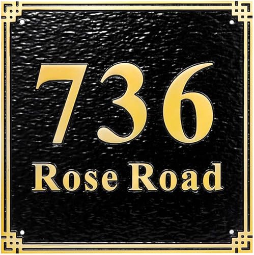 Placa de metal personalizada con dirección personalizada y nombre de calle y número de casa, placas de 8 x 8 pulgadas disponible en Yaxa Peru