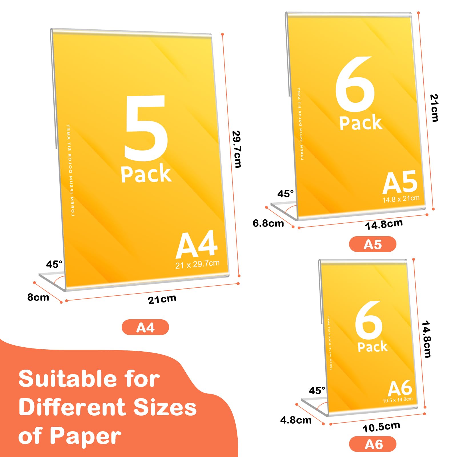 Pezzi Espositore Plexiglass A6 L Forma Porta Cartelli Acrilico Trasparente Porta Menu Da Tavolo