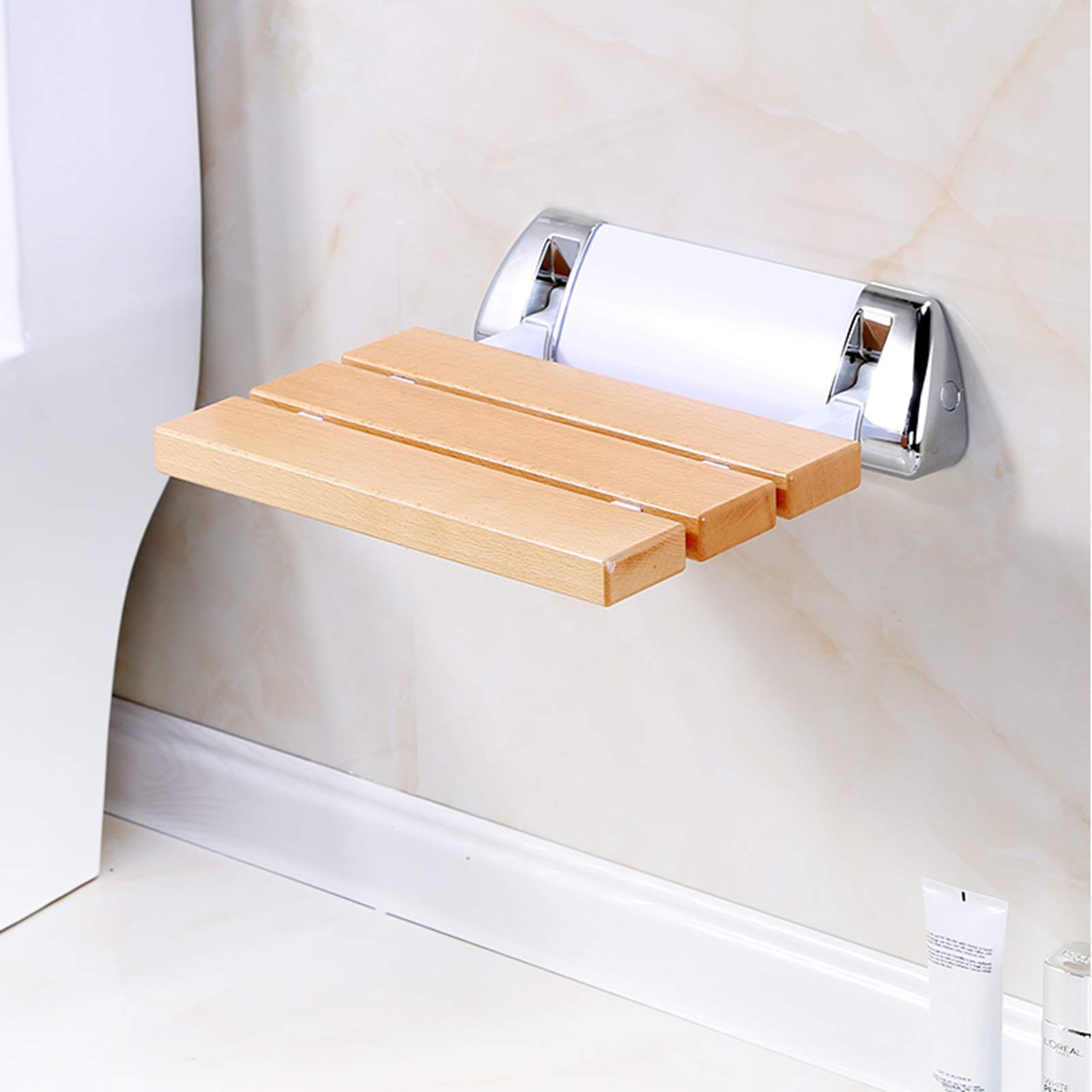 Asiento Plegable para Ducha, Asiento de Ducha Montaje en Pared, Taburetes de Ducha de Baño Antideslizantes para Ancianos Discapacitados, Máximo 130 Kg
