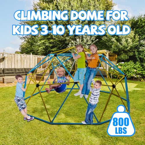 Kangaroo Hoppers Kids Climbing Dome, 10FT Dome Climber with Swing, Outdoor Jungle Gym for Kids Ages 3-8, Monkey Bars for Backyard Playground Supports 800 LBS - Thumbnail 3