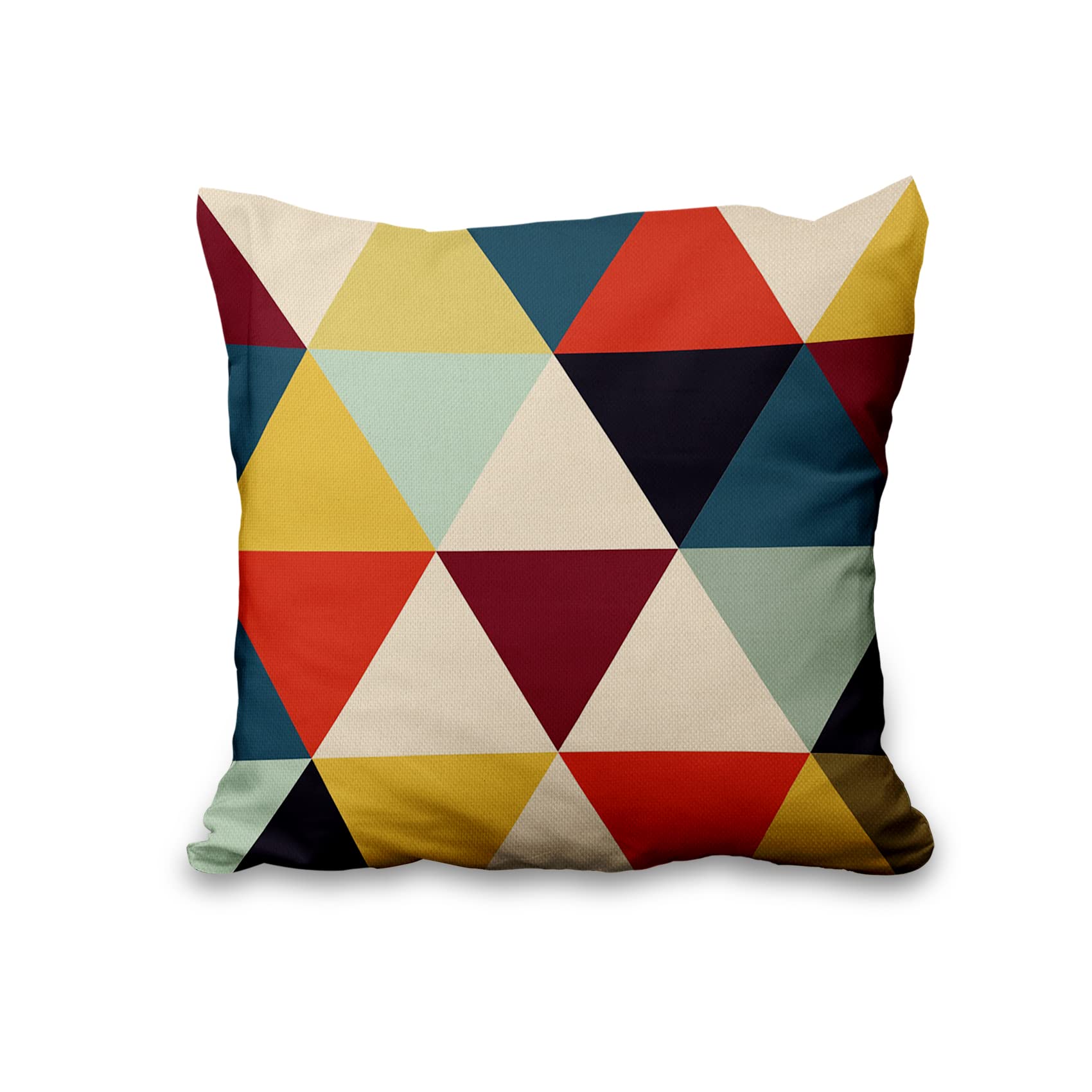 Aoihrraan 46x46cm Juego De 4 Fundas De Cojin Vistoso Moderno Patrón Geométrico Cuadrado Lino Decorativo Funda De Almohada Cama Sala De Estar Sofá Jardín Terraza Patio Jardín Al Aire Libre Silla