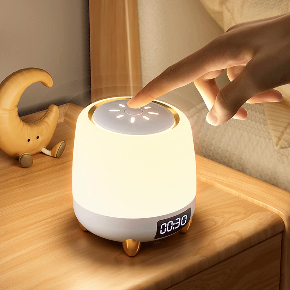 Longe Portable Conception Veilleuse à Gradation Infinie avec télécommande et réveil Lueur Lampe de Soins pour Les Yeux de Salon Chambre Nursery