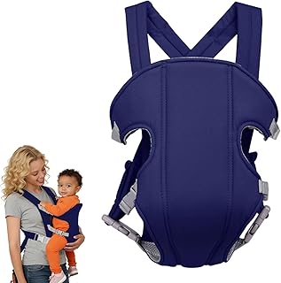 Babytrage Neugeborene ab Geburt,Verstellbar Tragetuch Baby Neugeboren,Babytrage Bauchtrage,Baby Carrier für Kleinkind für 3.5-15kg Säugling (Navyblau)
