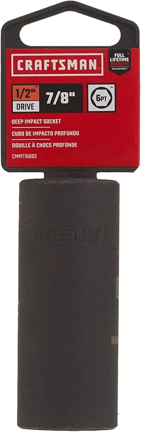 CRAFTSMAN Deep Impact Socket, SAE, 1/2-Inch Drive, 7/8-Inch (CMMT16063)