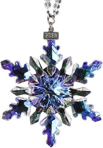 XIANGBAN Adornos de Navidad de edición limitada anual 2023, adornos de árbol de Navidad de copo de nieve de cristal (2023-multicolor)