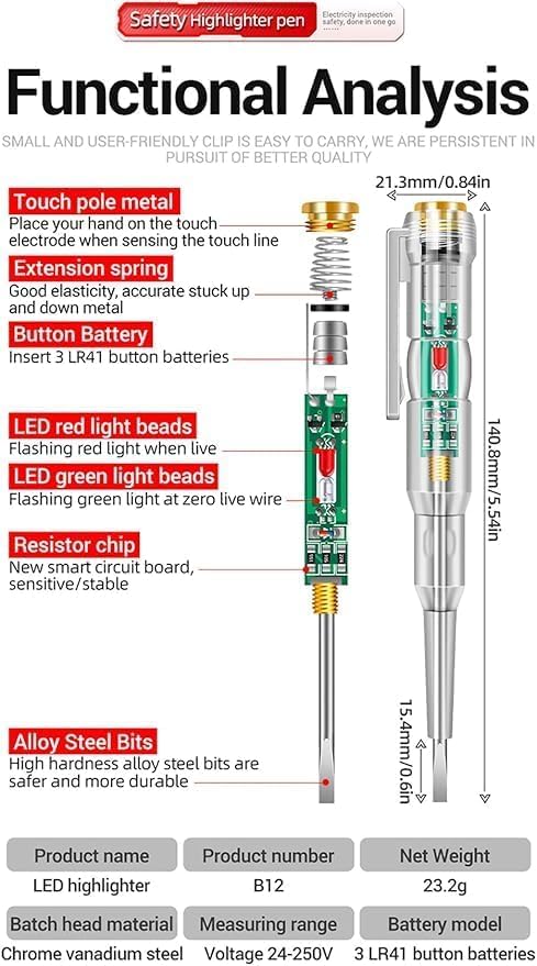 Image of Foldable Wire Stripper Pliers & B12 Screwdriver Test Pen Electrical Tool Set | Wire Cutting, Stripping & Crimping Tool with 24-250V Induction Test Pen for Home, Workshop & Electrical Tasks