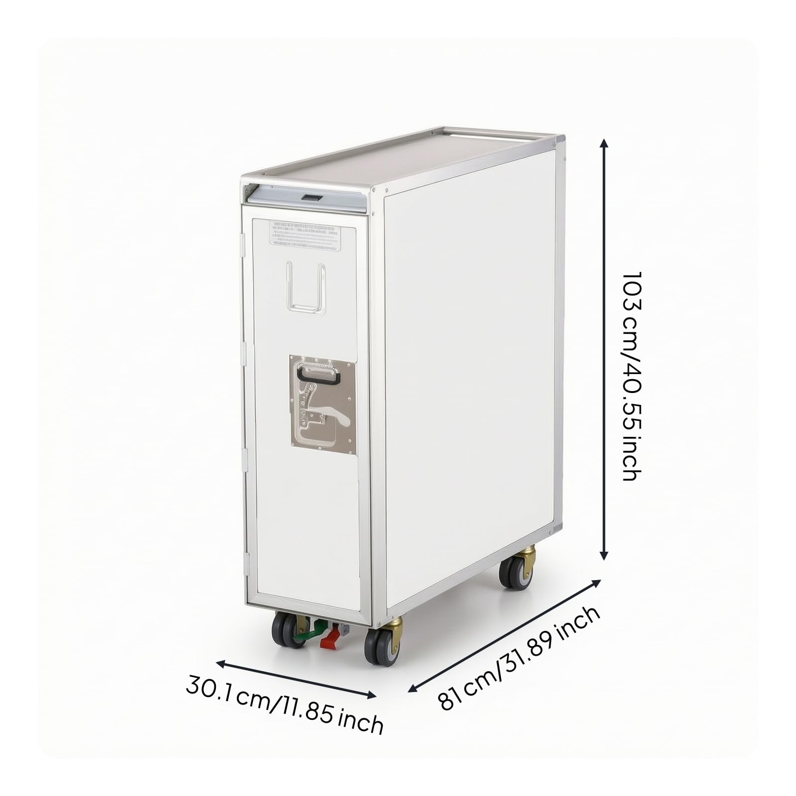predolo Carrello di Servizio su Ruote Alto Carrello Contenitore con Anta Stretto per Ristoratori, Ristorante, Bianco, Americano