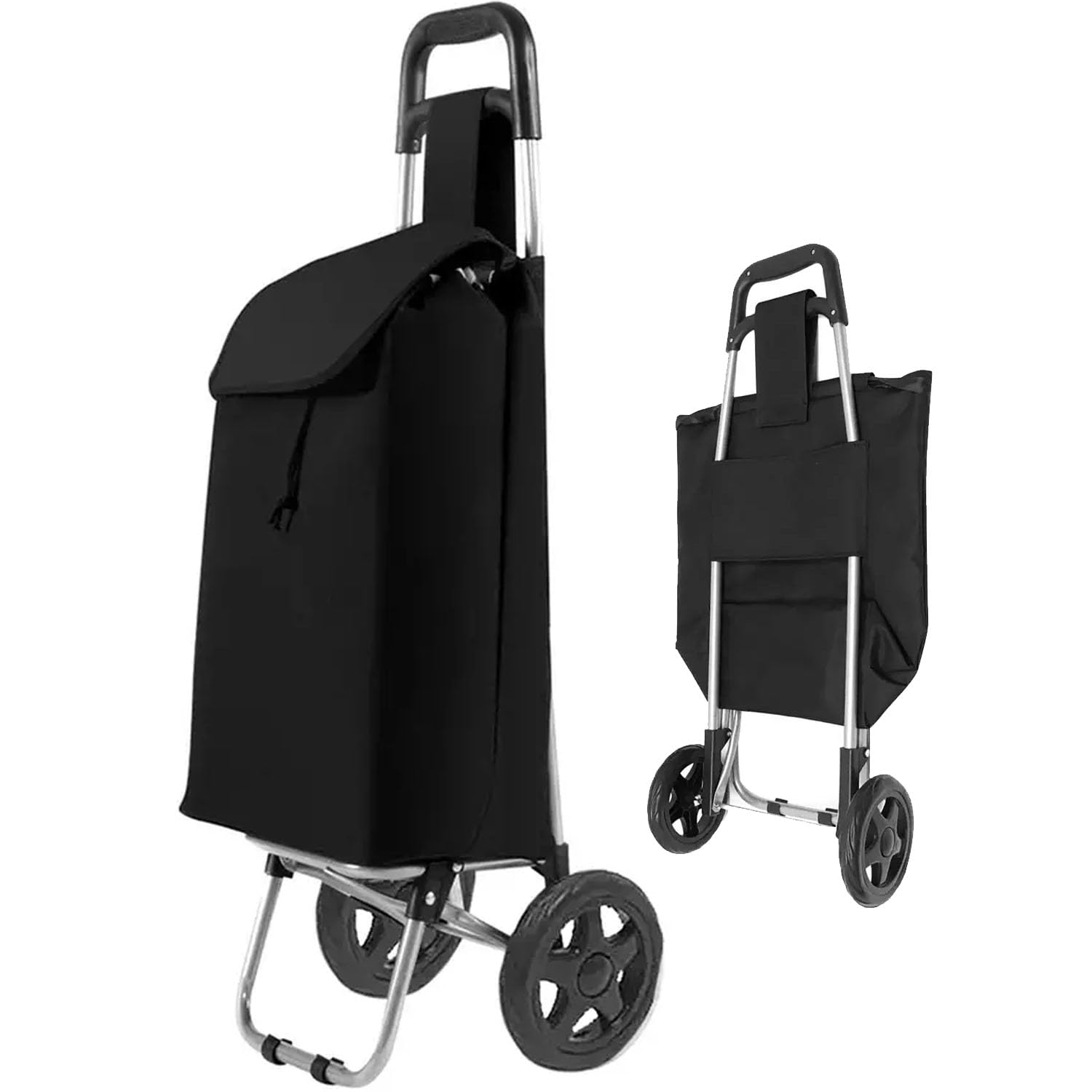 Almineez Premium Shopping Trolley on Wheels, 24L Foldable Trolley Bags for Shopping Cart Hard Wearing and Easy Storage with 2 Wheels, 600D Oxford Cloth Bag Shopping Cart Grocery Bags for Trolley