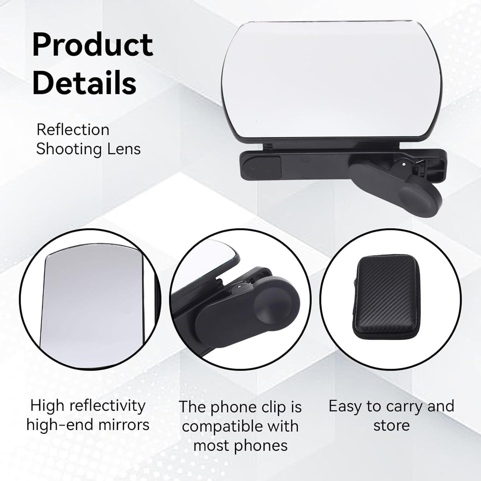 Selfie-Spiegel mit Spiegeleffekt-Objektiv und „Shoot The Sky Lake Water Portrait Reflection“ Smartphone-Kameraspiegel-Clip-Set für alle Smartphones