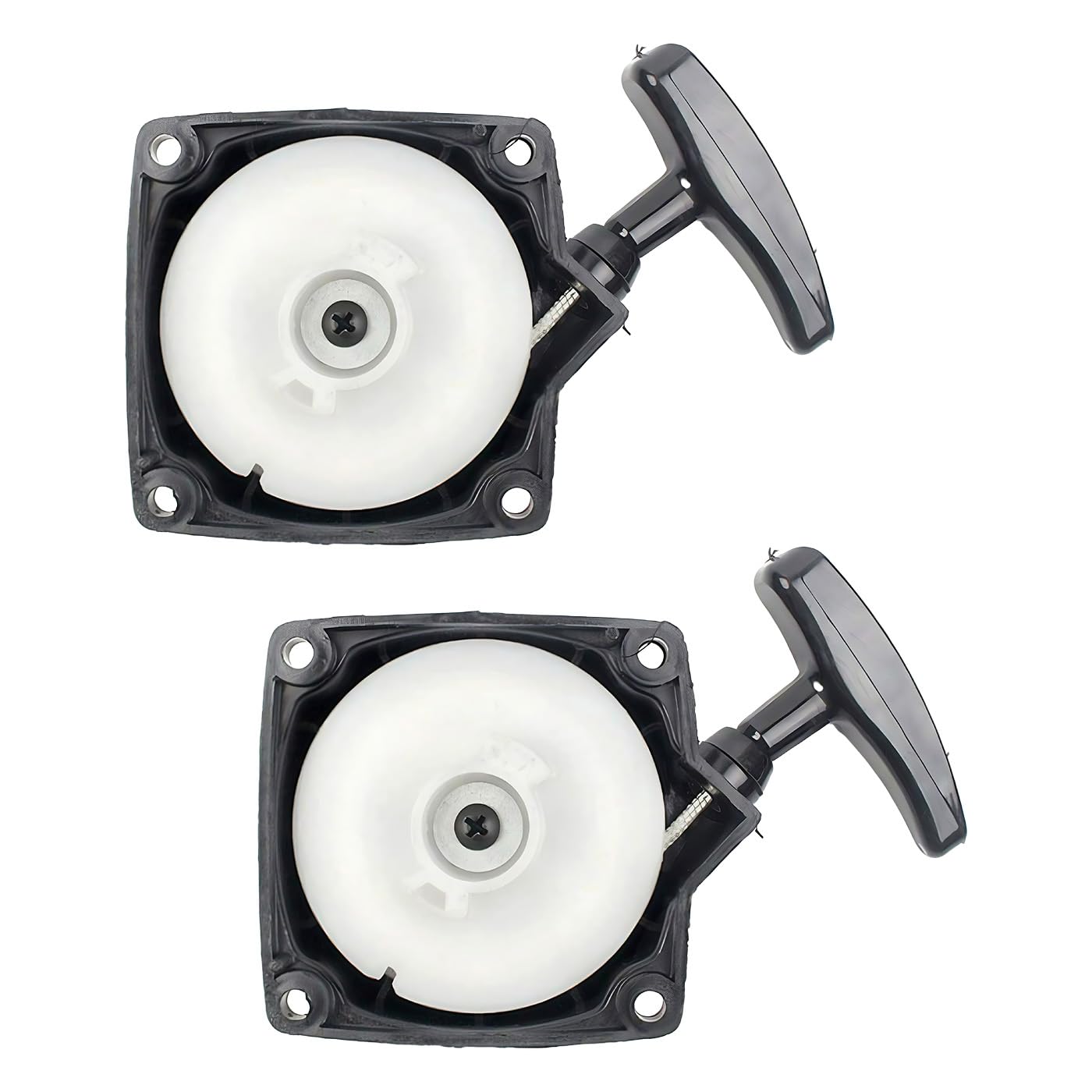 2 Pcs Recoil Starter Pawl for Petrol Strimmers, 40-5 Recoil Starter Pull Start Brushs Cutter, 67 x 67 mm Universal Petrol Brush Cutter for Brush Cutters Lawn, Trimmer Parts Spare Parts (Black)