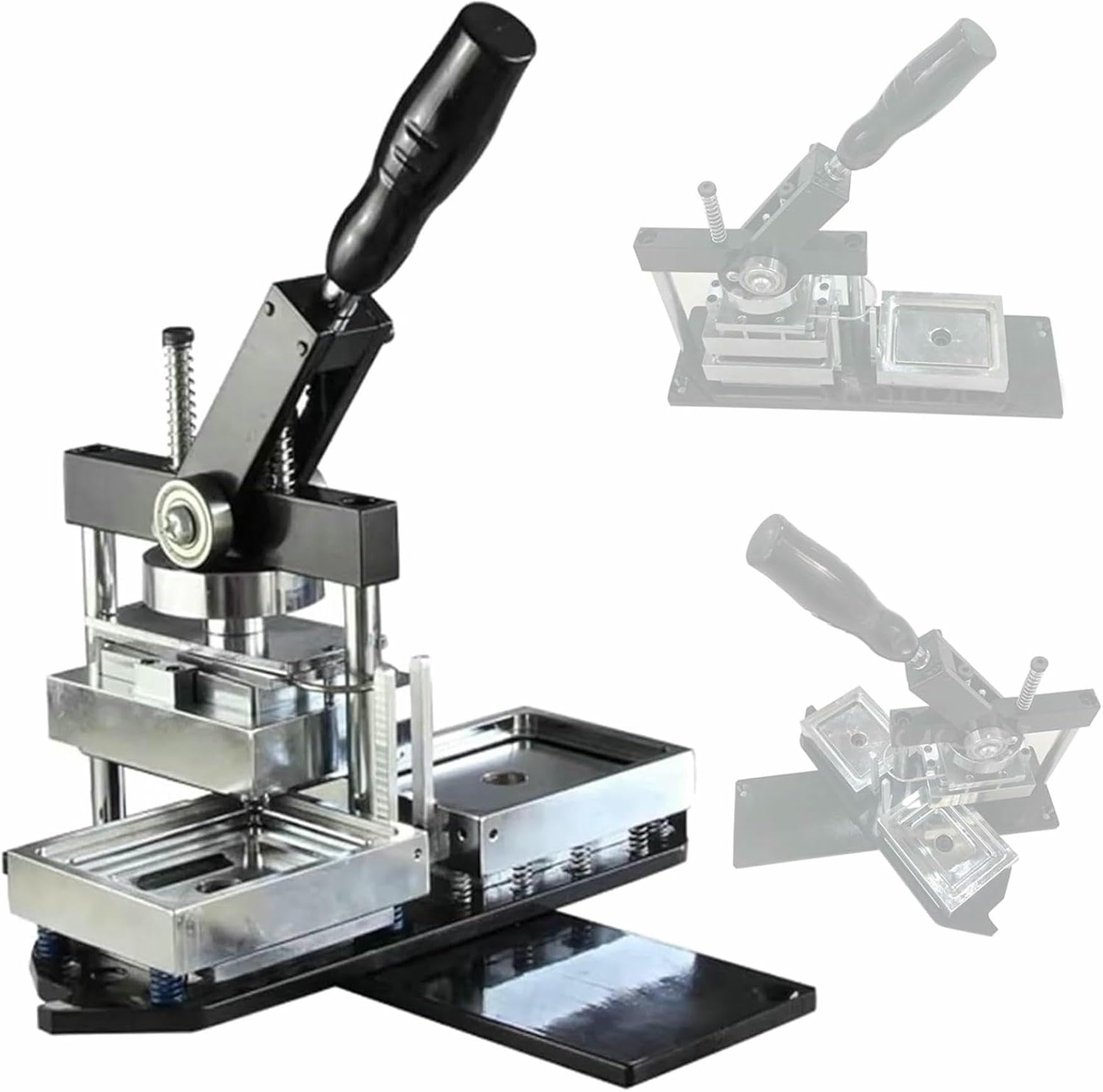 JKJZSALJ Badge Maker Machine,Machine For Badges,Button Press For Badges,Kit For Rectangular Badges,Badge Piercing Machine With 100 Pieces Of Craft Buttons,90 × 65Mm,90×65Mm,80×53mm