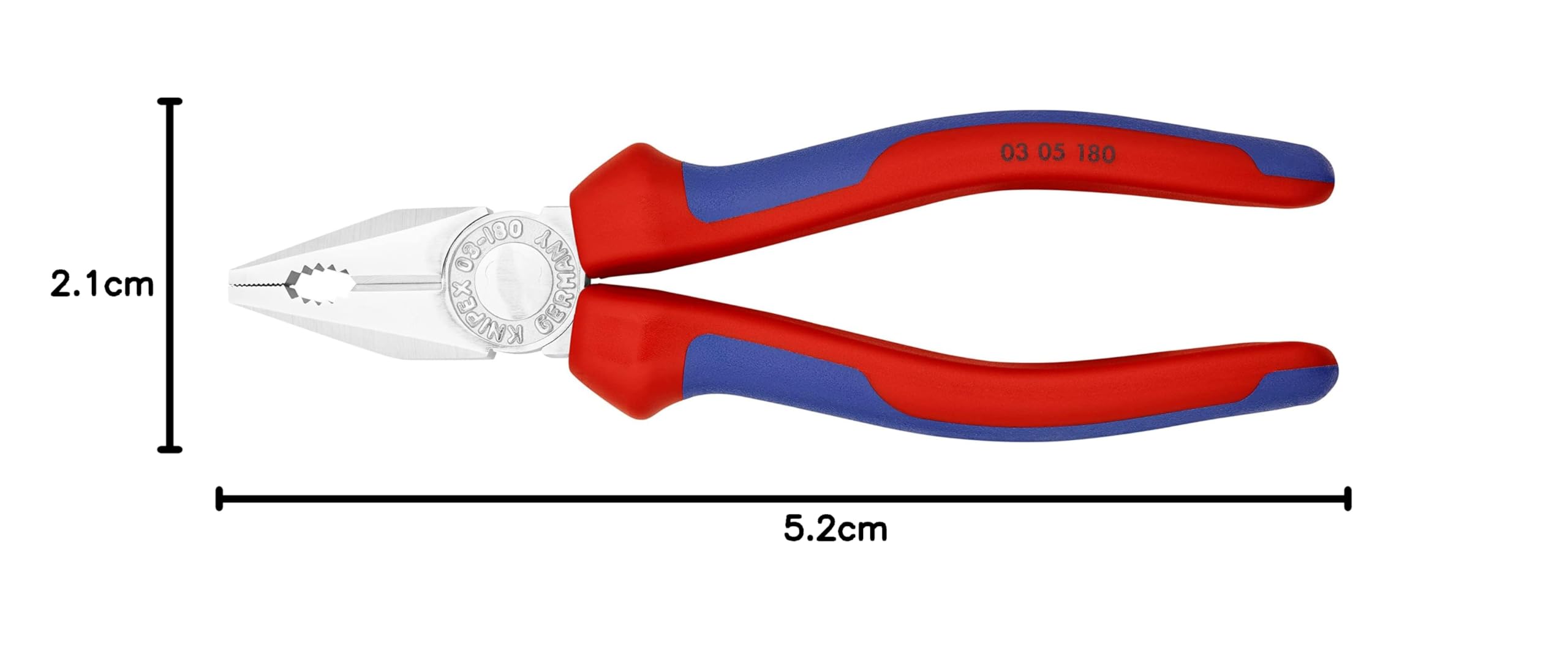 KNIPEX Szczypce uniwersalne chromowany z rękojeściami Comfort 180 mm, 03 05 180