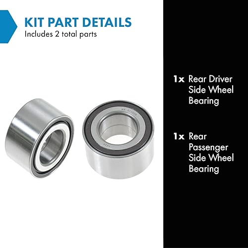 TRQ Juego de rodamientos de rueda trasera compatible con Honda CR-V 2002-2006
