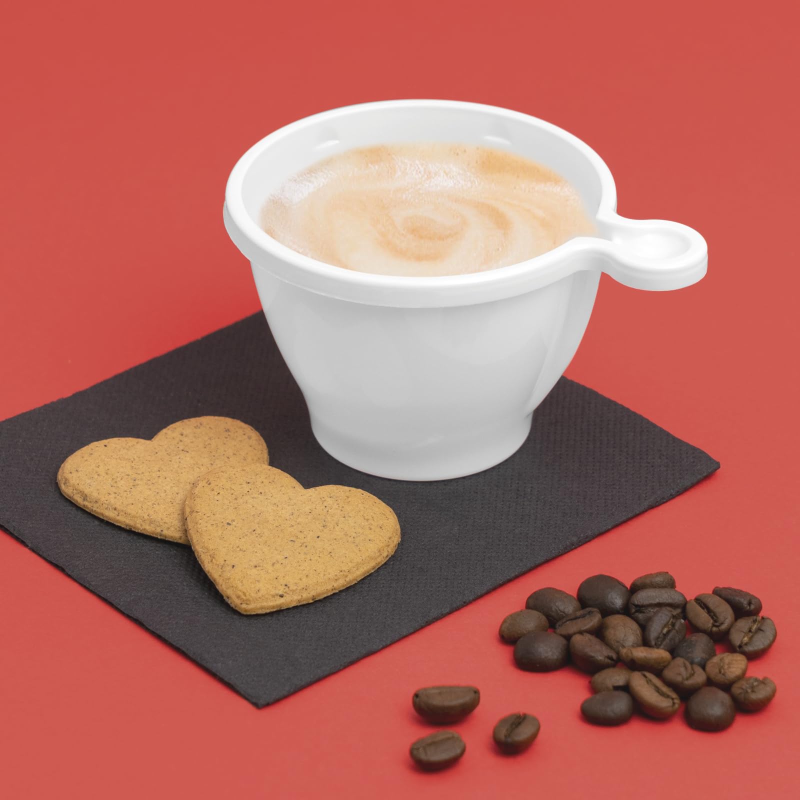 700 Tazas de Café Reutilizable Blanca - 170 cc (6 oz) - Vasos Desechables - Perfecta para Catering, Oficinas y Eventos - Ideal para Hostelería - EXTRA RESISTENTE