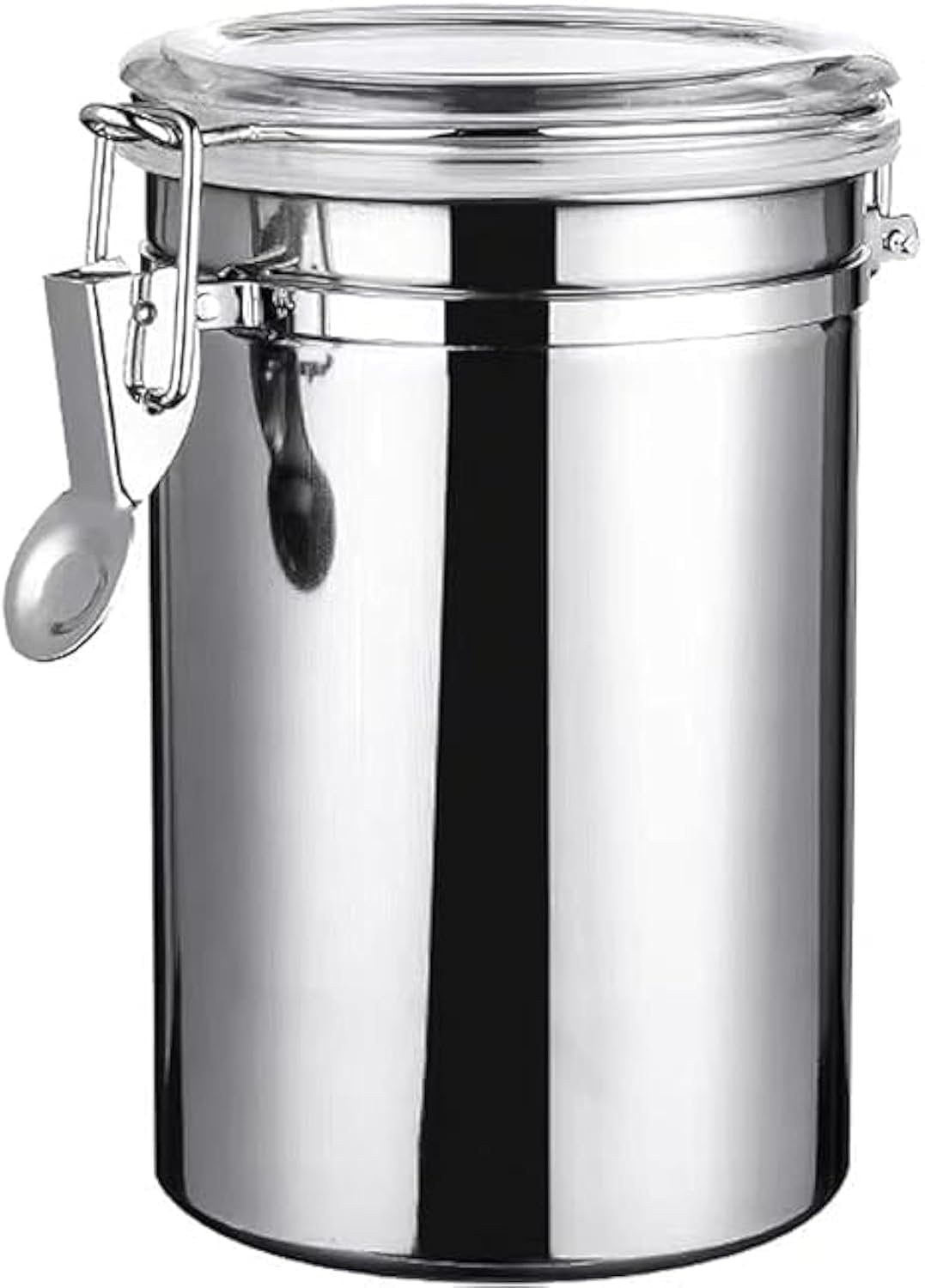 Mistrys - 1.8L Stainless Steel Kitchen Sealed Canister Jar Coffee Sugar Tea Food Storage Container With Transparent Lid