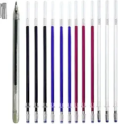 Kit Caneta Magica Fantasminha que Apaga Com Calor 12 Refil Gel Para Tecido Artesanato Patchwork Alfaiate Desenhar Moldes (Sortida)