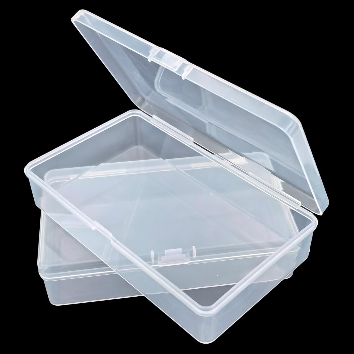 19 Pack Rectangular Clear Plastic Storage Containers Box with Hinged Lid for Beads and Other Small Craft Items (5.7 x 3.35 x 1.38 inch)