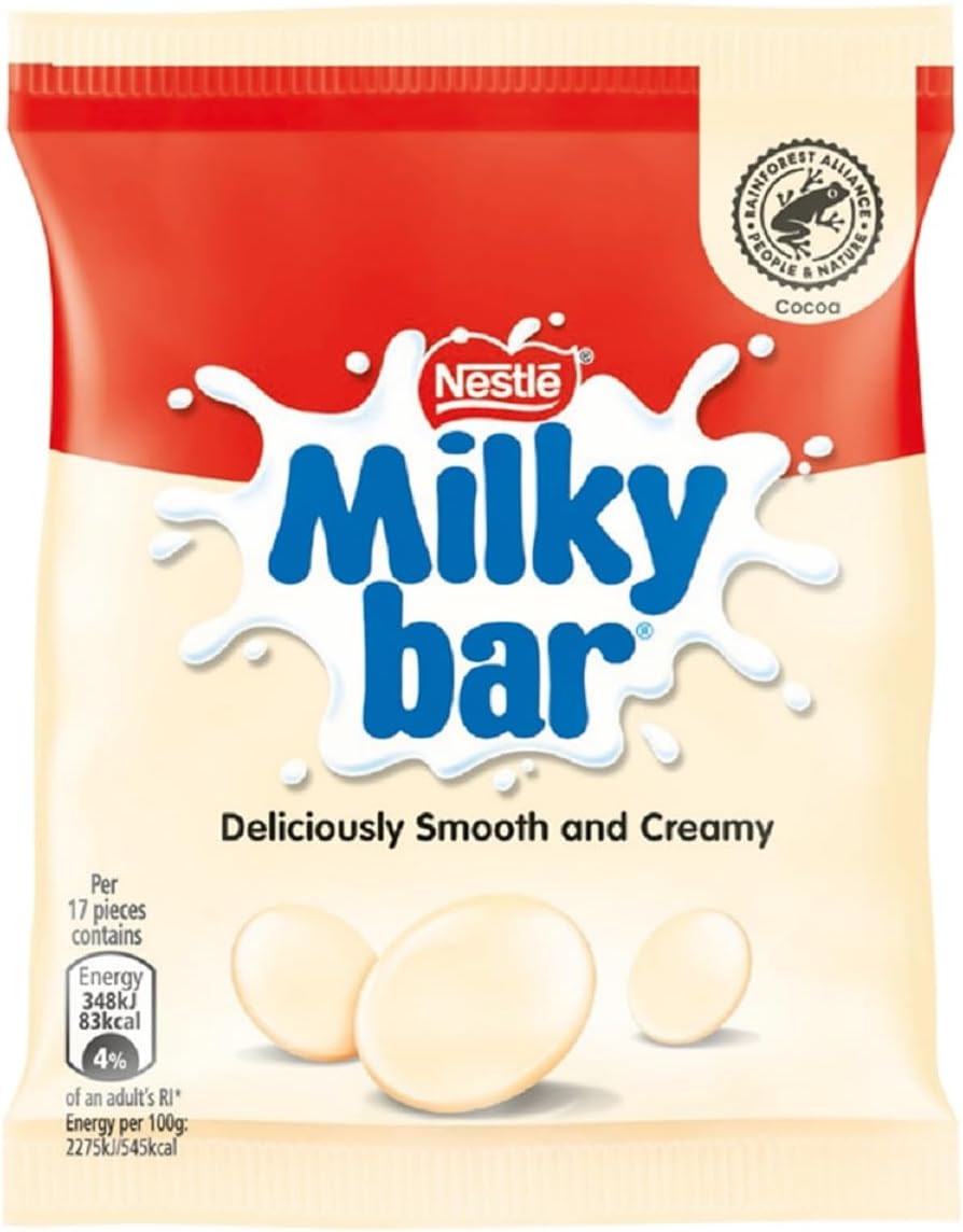 Large Milky Bar Buttons, 2 Large Bags, 103g per pack. Irish Chocolate Melts