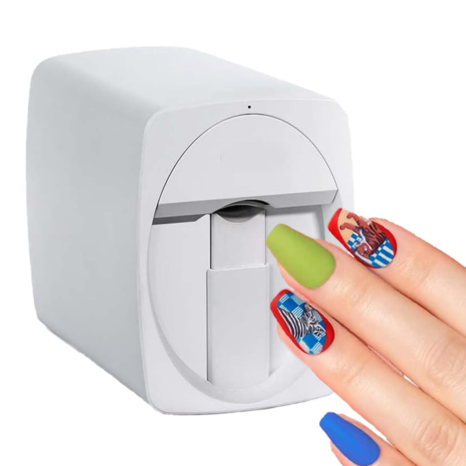 Macchina per Stampante per Unghie, Stampante Digitale Mobile per Unghie 3D, Macchina per Verniciatura Unghie Portatile, Supporto WiFi/Fai da Te, per Unghie da Ragazza,White