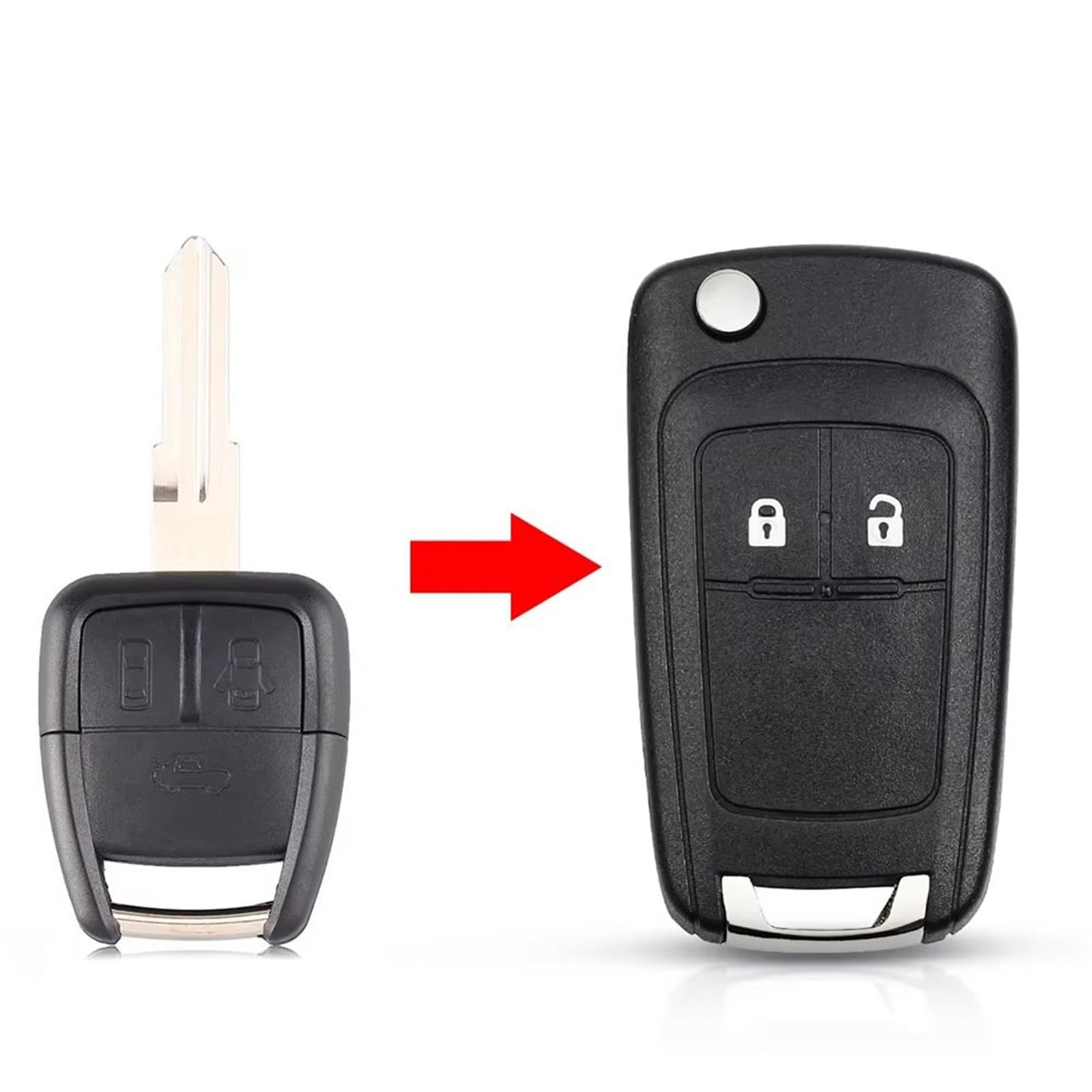 Kompatibel Mit Chevrolet Für Aveo 2004 2005 2006 2007 2008 2009 2010 2011 2 3 Tasten Fernschlüsselgehäuse-Ersatz(2BT Left Key)