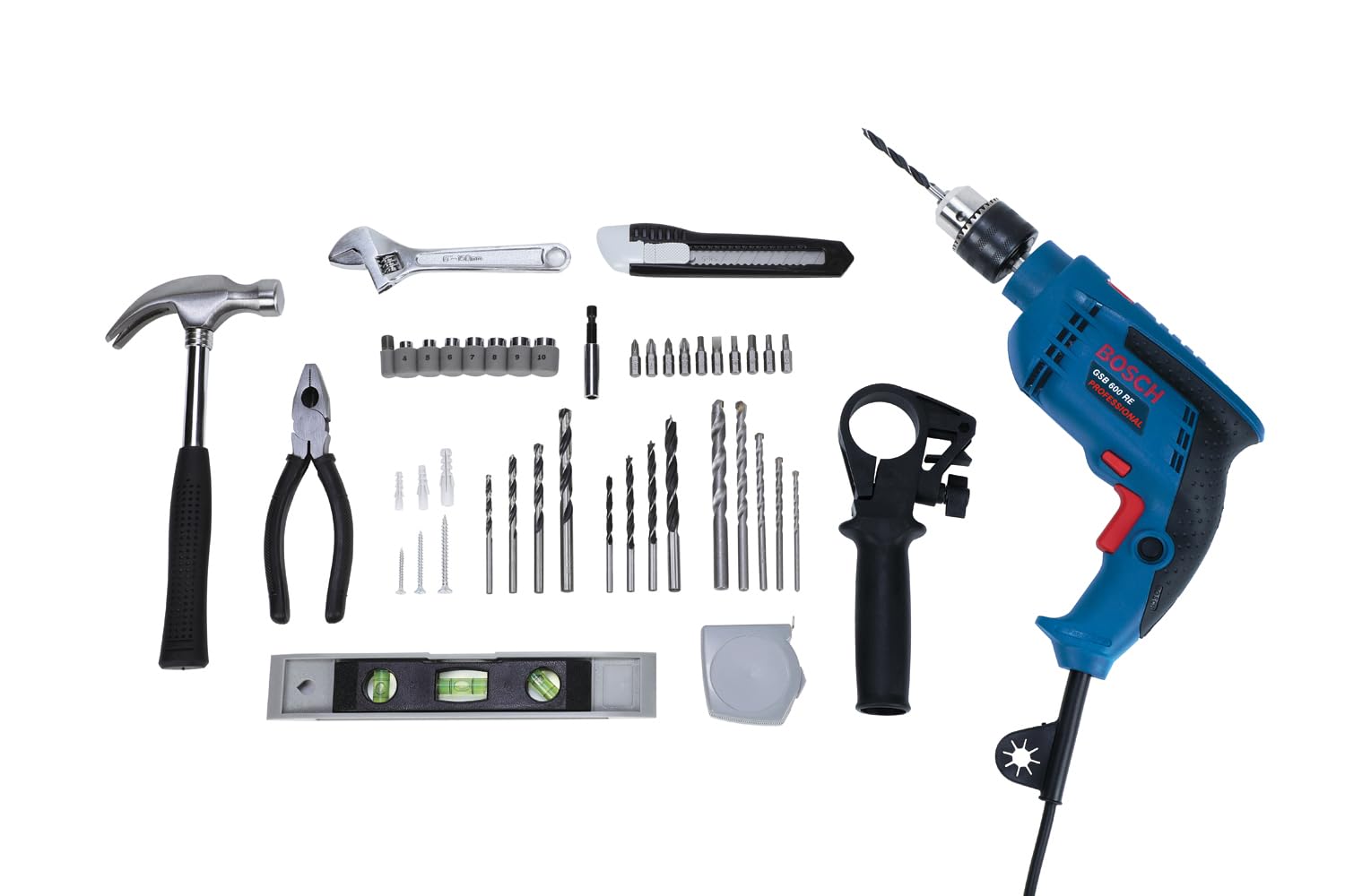 Bosch Professional Impact Drill 13mm GSB 600 with 98 Piece Drill Bit Set | Model No: 06011A03LB