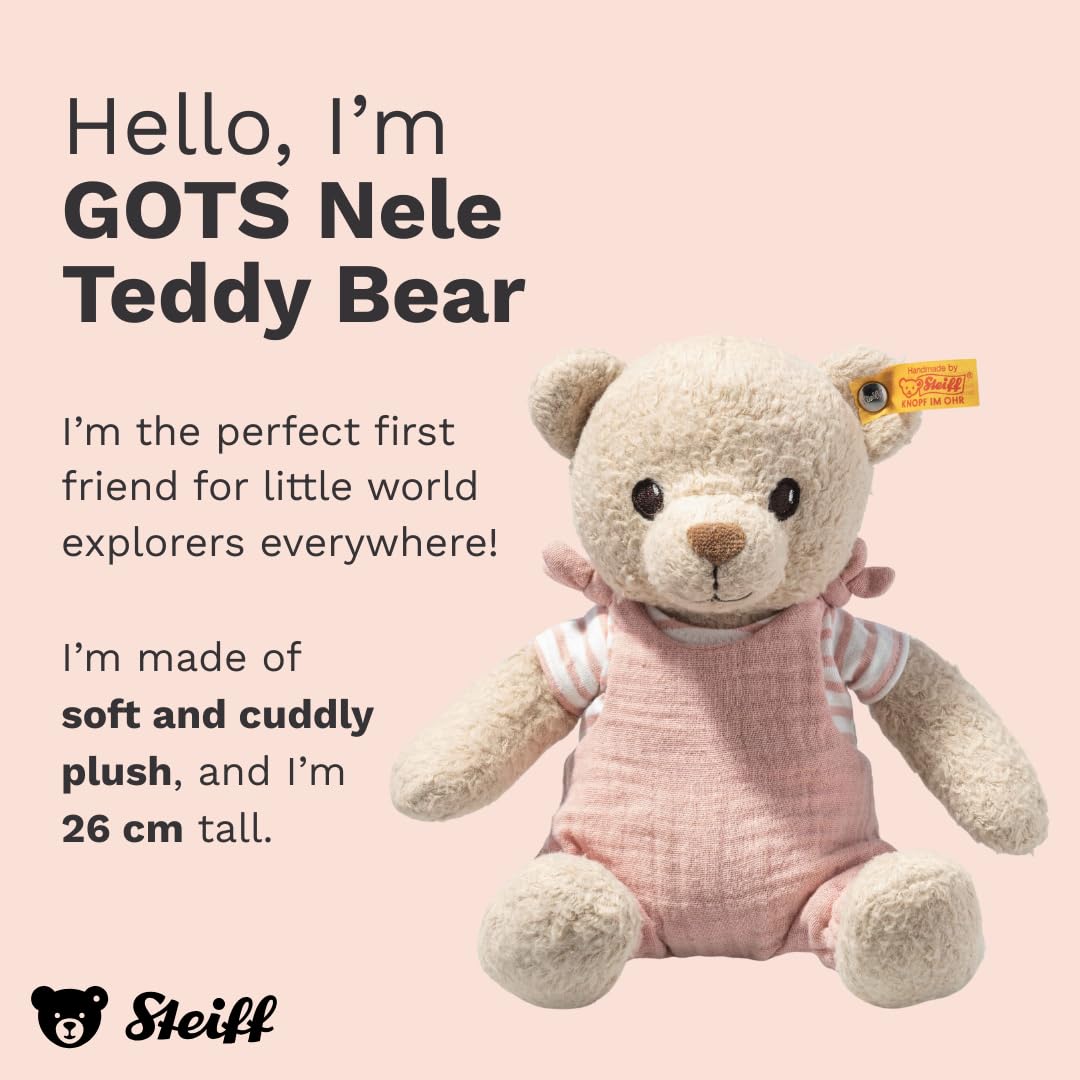 Steiff GOTS Nele Teddy Bear cuddly toy, cute stuffed toy, boys