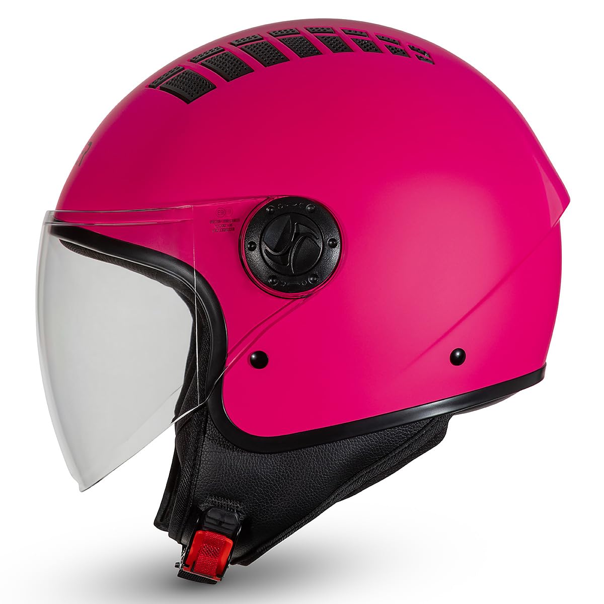 Cruizer Casco Jet Moto Scooter Omologato Visiera Singola FUXIA