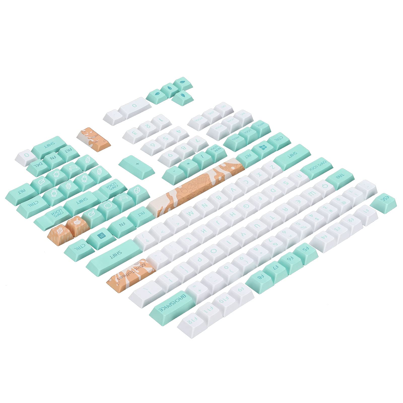 Buy PBT Keycaps,128 Key Keycaps, English Style Keycaps, Mint Toffee