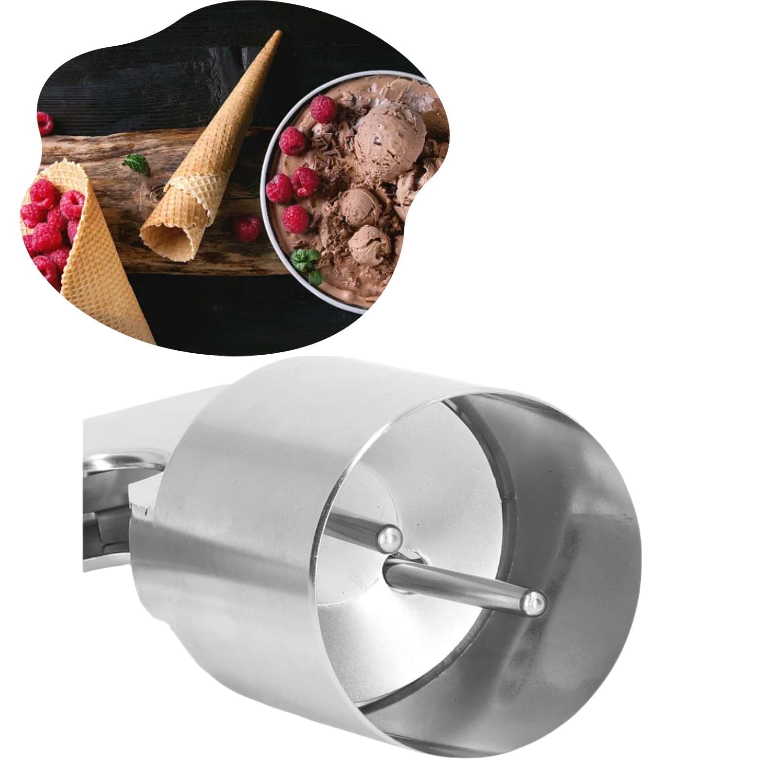 Lot de 2 cuillères à glace Thrifty en acier inoxydable avec gâchette