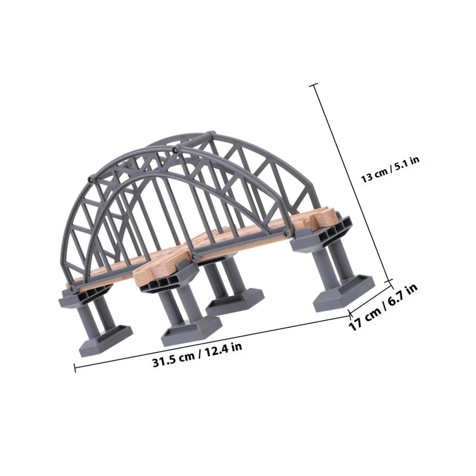 Uonlytech Ponte Binario Trenino per Bambini, Accessorio Ferroviario 1 Pezzo | Abs e Legno, Leggero, Allena Manualità e Pensiero Creativo, per Giochi di Costruzione e Percorso