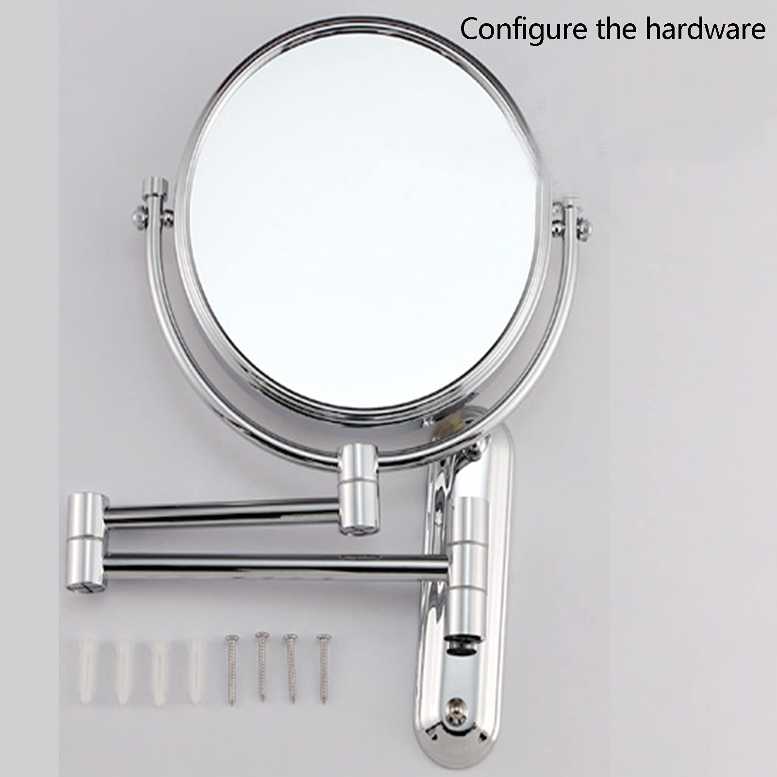 10 Veces El Espejo Espejos De Aumento De Pared, Espejo De Tocador Giratorio De Doble Cara De 6 Pulgadas, Adecuado para El Baño De Cromo De Baño Y Dormitorio,Cromo,6in 7X