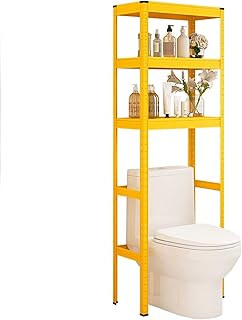 Genérico Estante de 3 Niveles sobre el Inodoro, Estante Organizador de baño y decoración para lavadero, Estante de Inodoro Independiente Que Ahorra Espacio, Amarillo, 60 x 30 x 171 cm