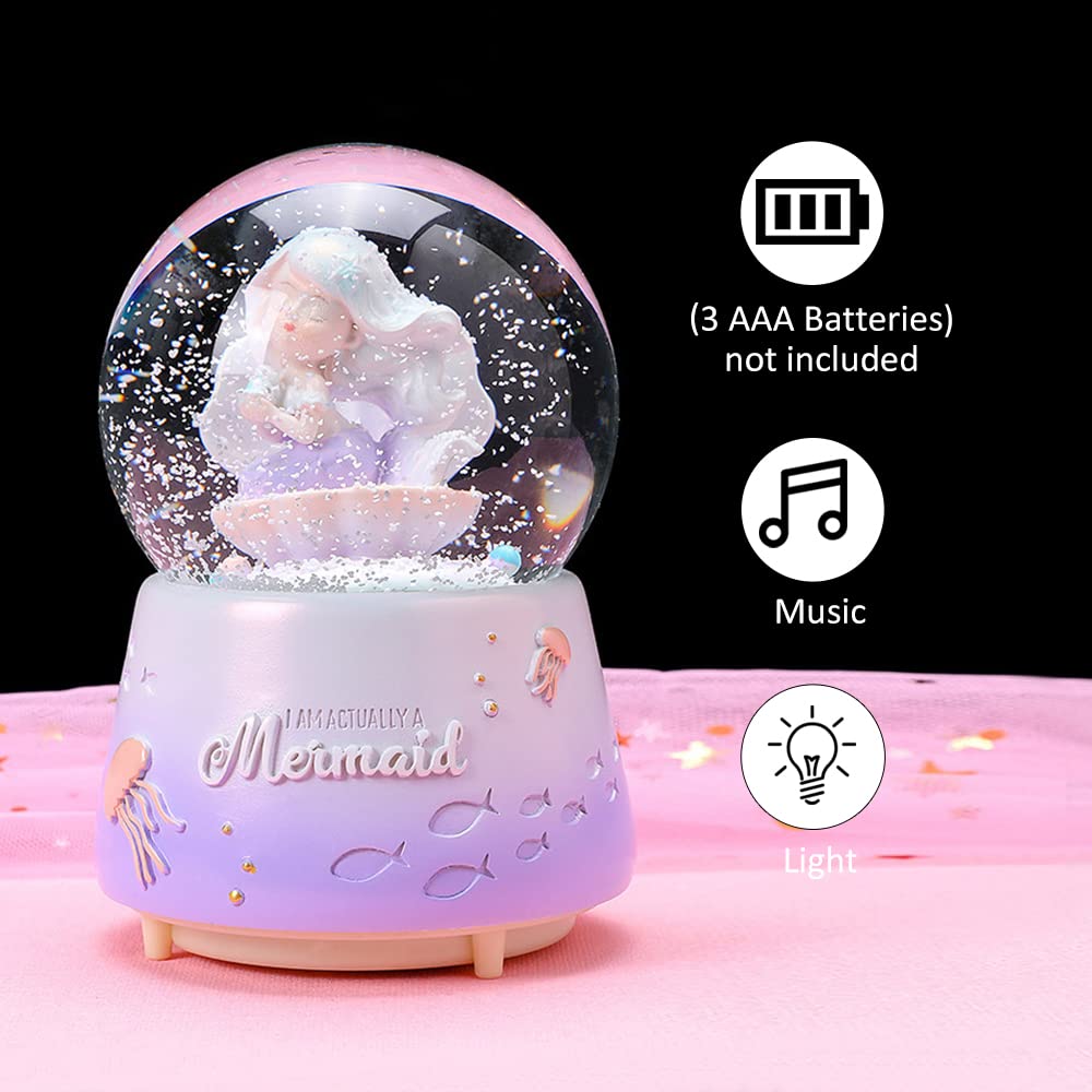 Amazon.co.jp: 人魚 スノードーム オルゴール 80mm ミュージカルスノー